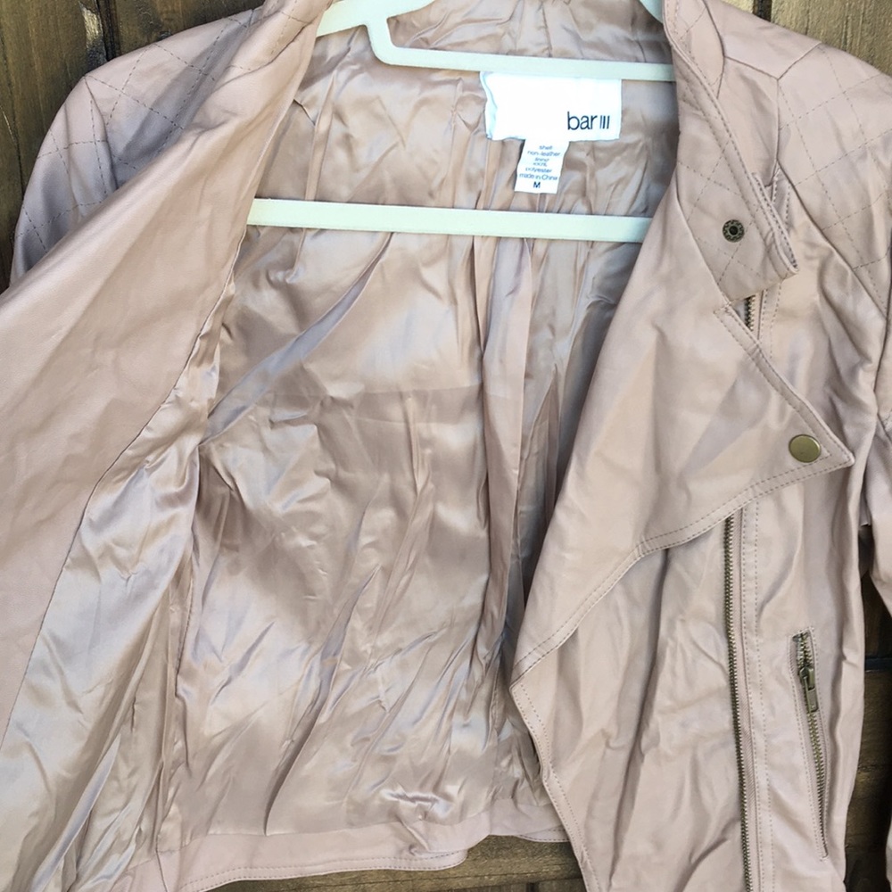 -SOLD-Bar III Cropped Crinkle Moto Jacket M - Picture 8 of 8